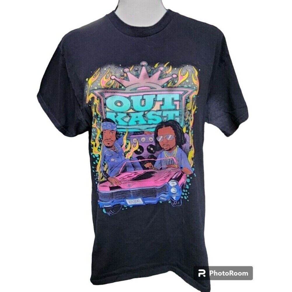 Vintage Outkast ATLiens T-shirt Size Medium Black 1996